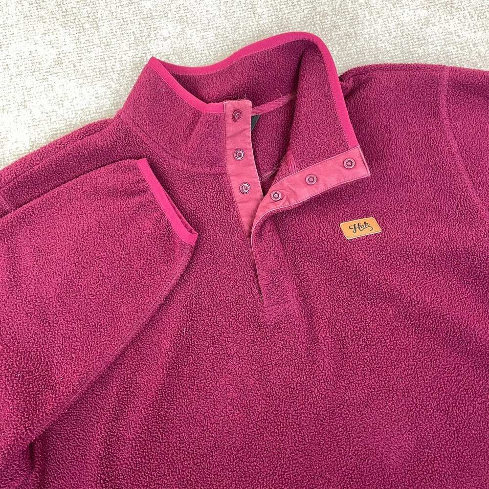 Huk Performance Fishing Jacket Mens XL Maroon Mock Neck 1/4‎ Snap Front Winter